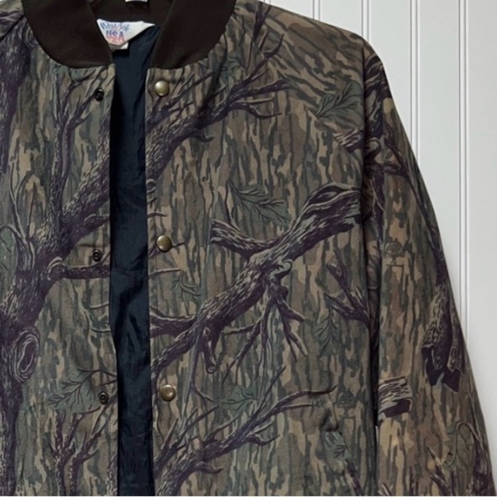 80s Camo Mossy Oak Jacket XL Westark Vintage Realtree Made in USA